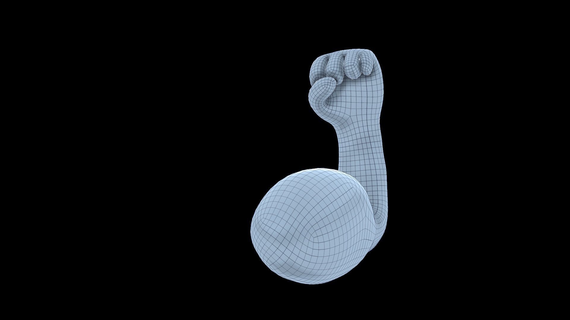 EMOJI HAND FLEXED BICEPS ICON Low-poly 3D model_3