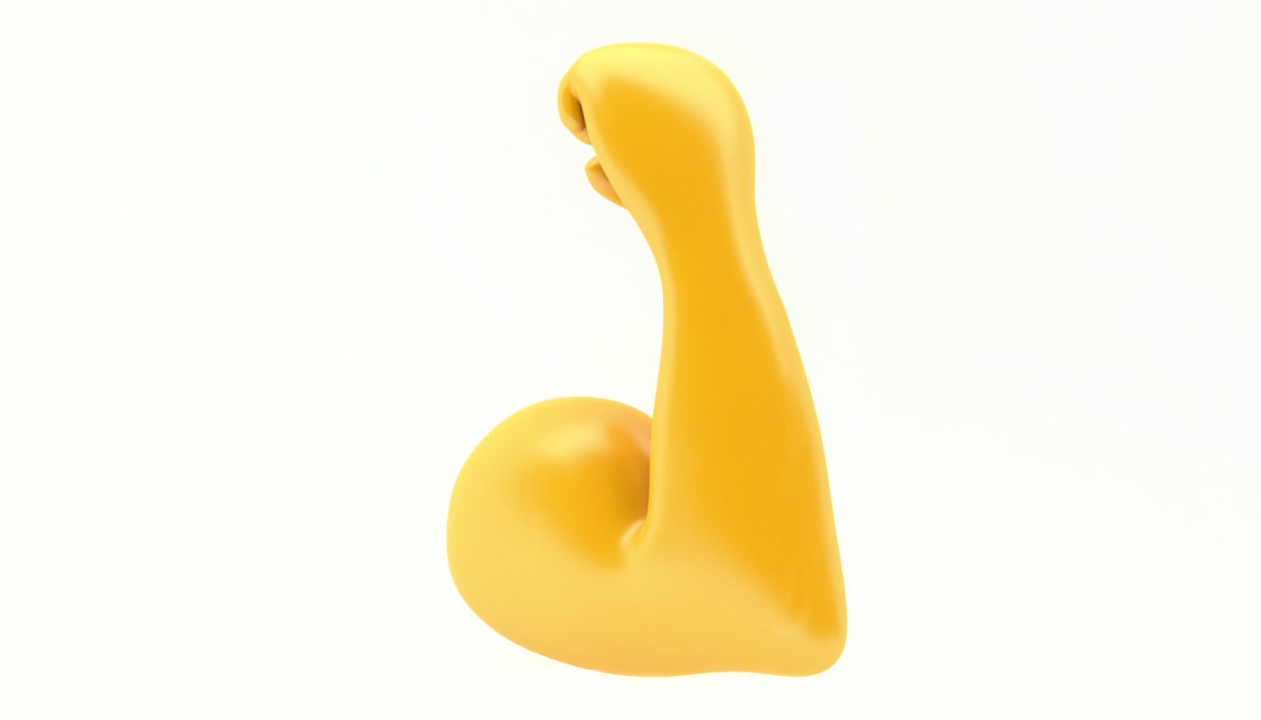 EMOJI HAND FLEXED BICEPS ICON Low-poly 3D model_1