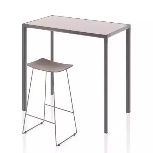 Sui High Table and Tao High Stool by Inclass 3D model