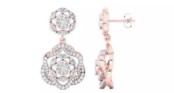 Women earrings 3dm stl render detail 3D print model