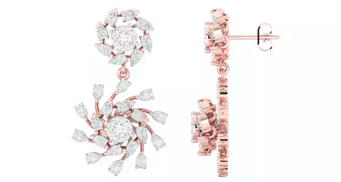 Women earrings 3dm stl render detail 3D print model