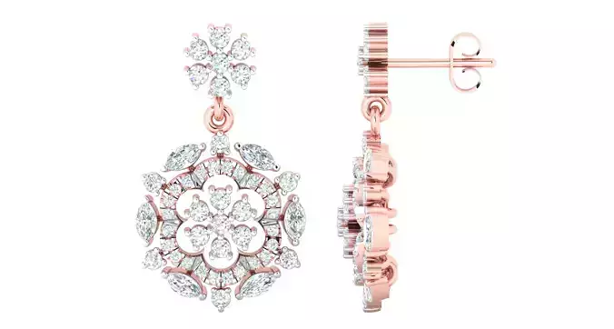 Women earrings 3dm stl render detail 3D print model