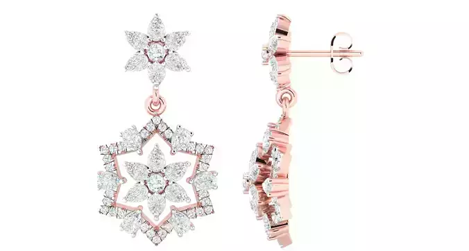 Women earrings 3dm stl render detail 3D print model 3D print model