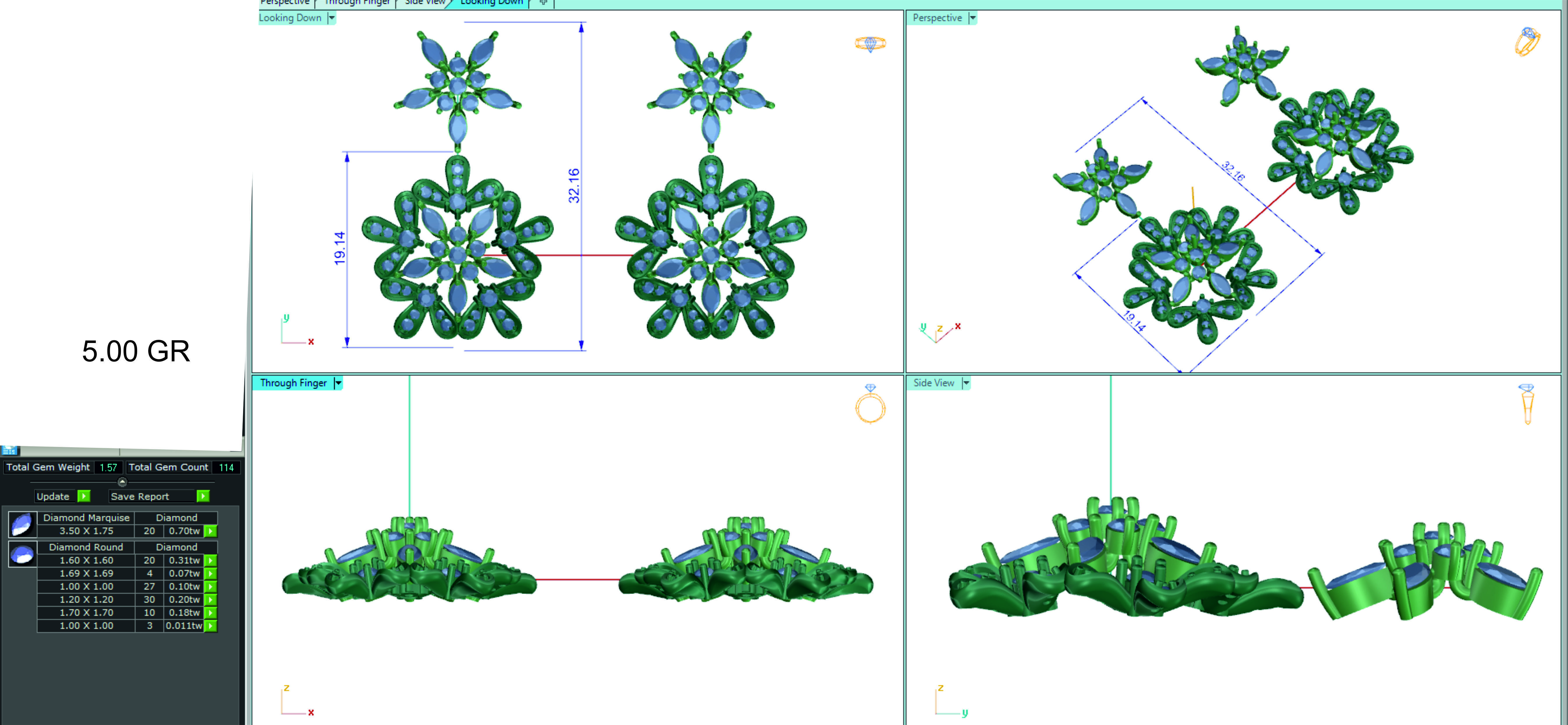 Women earrings 3dm stl render detail 3D print model 3D print model_1