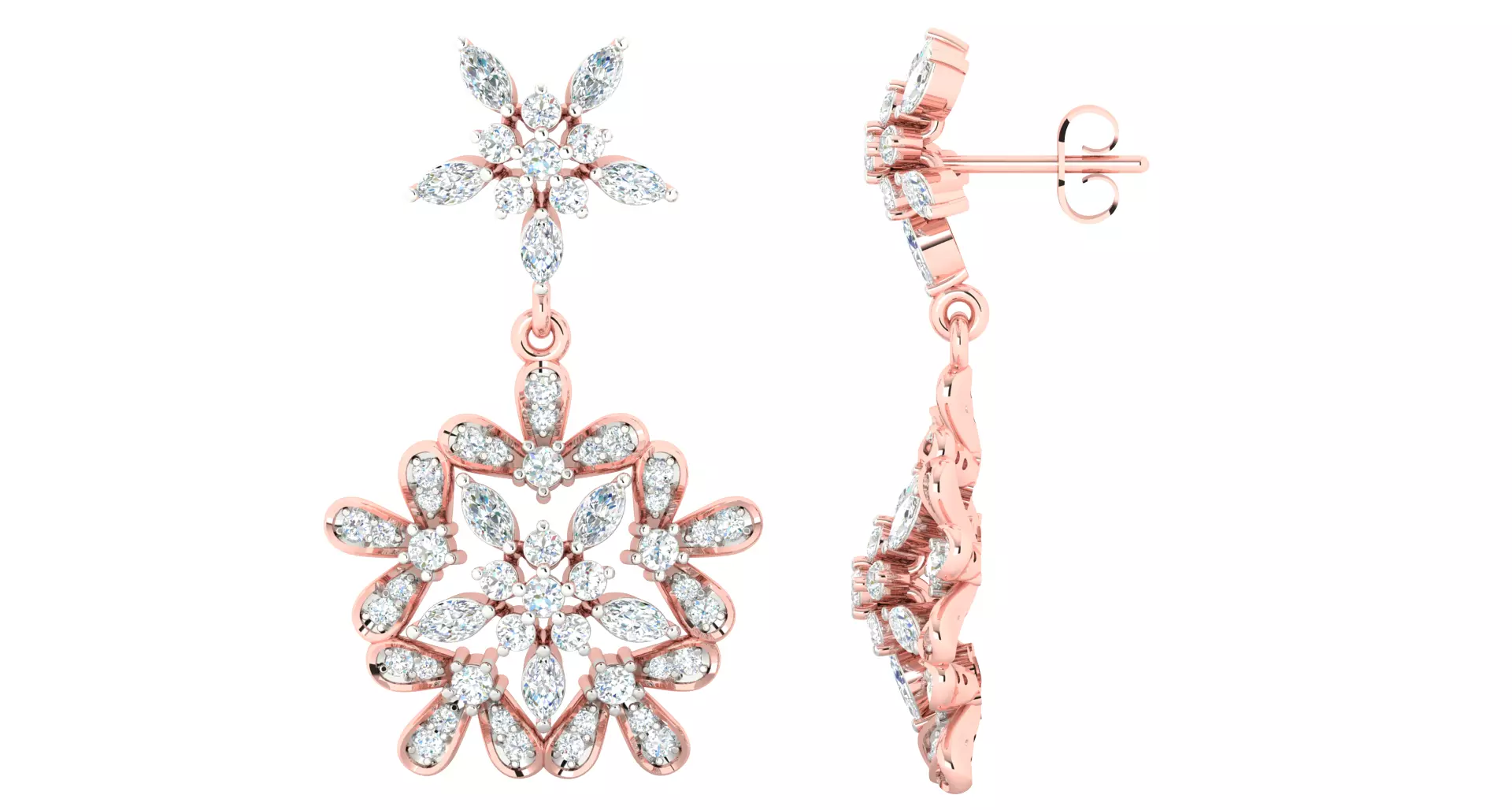 Women earrings 3dm stl render detail 3D print model 3D print model_0