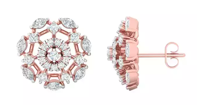 Women earrings 3dm stl render detail 3D print model 3D print model