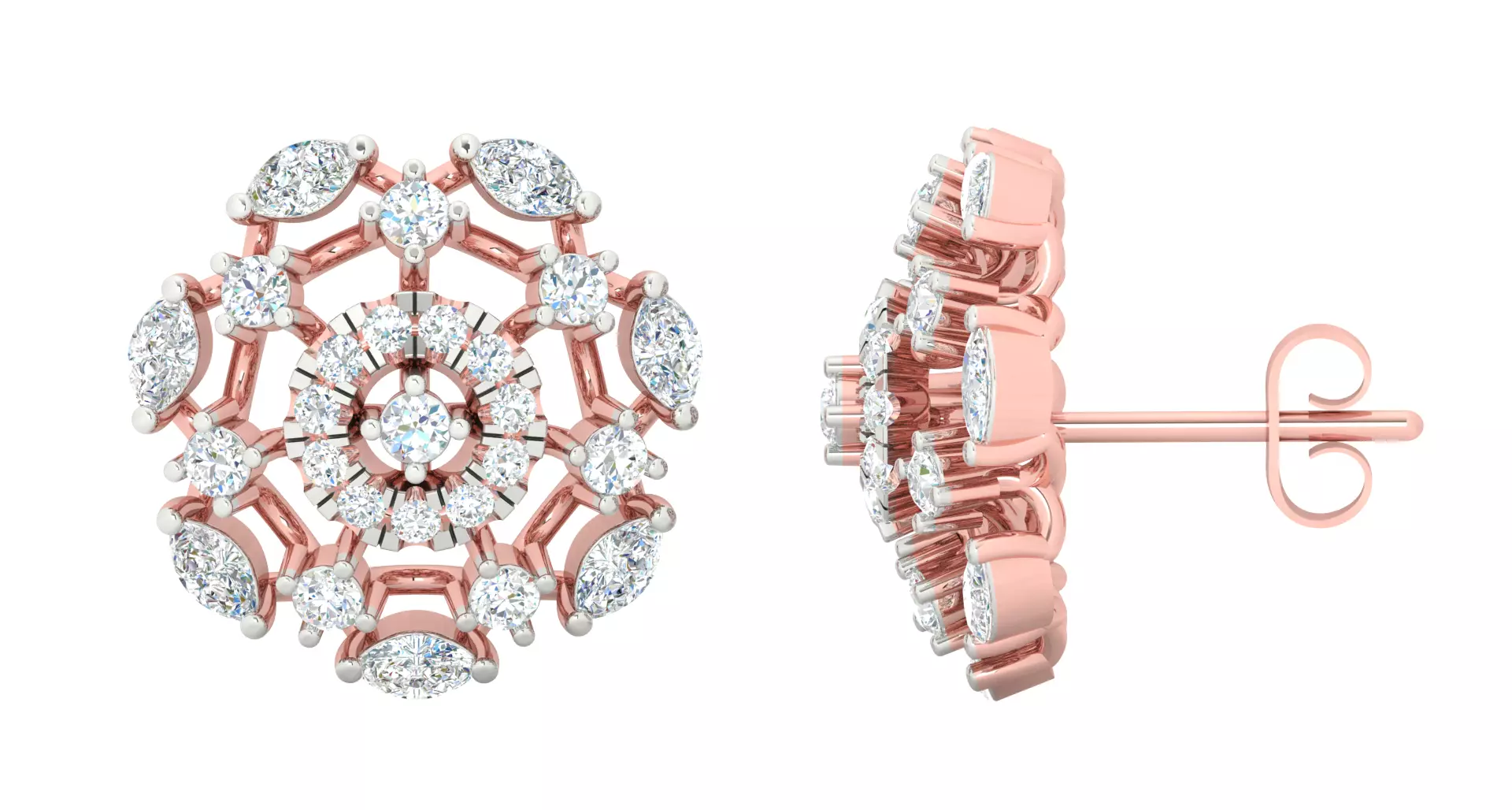 Women earrings 3dm stl render detail 3D print model 3D print model_0