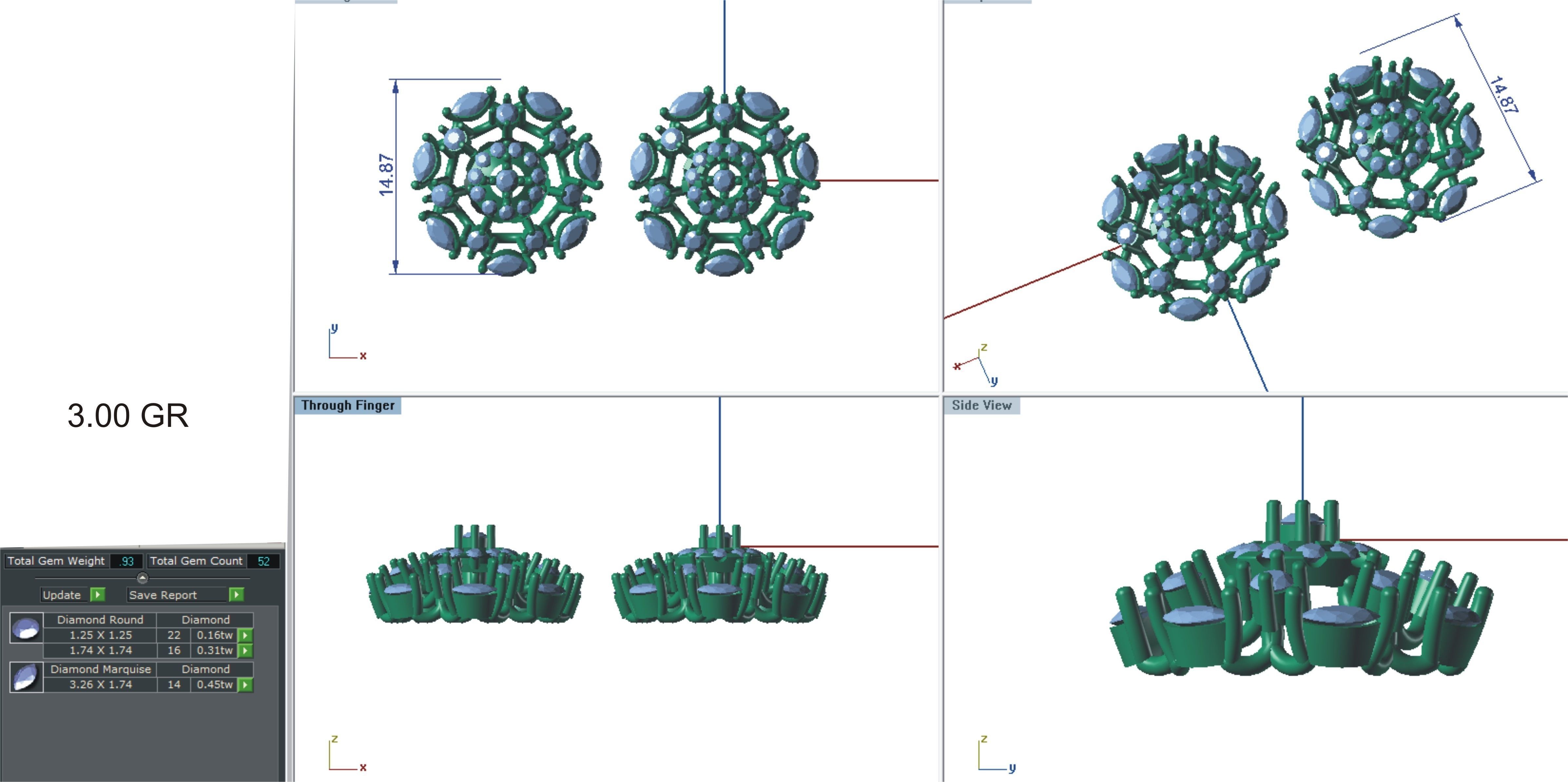 Women earrings 3dm stl render detail 3D print model 3D print model_1