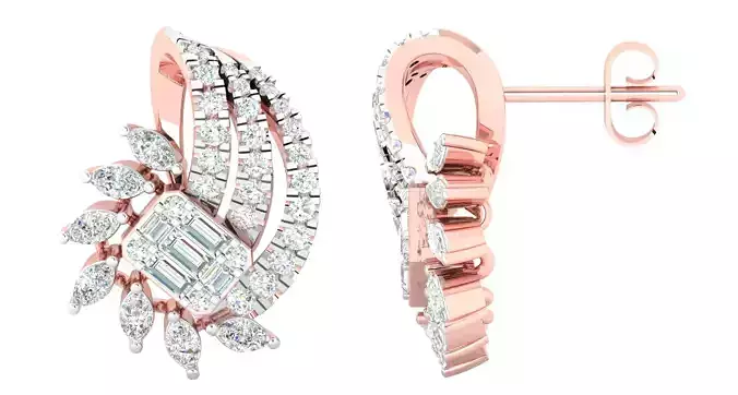 Women earrings 3dm stl render detail 3D print model 3D print model