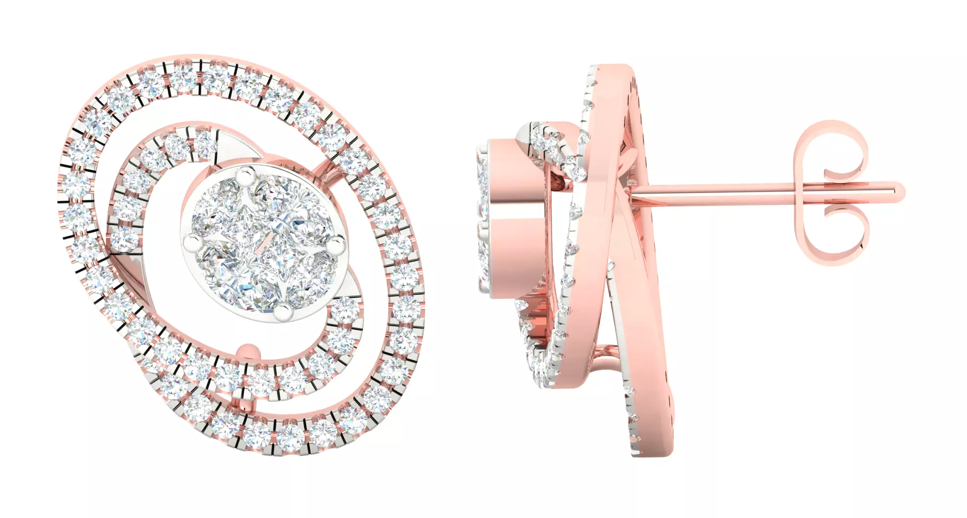 Women earrings 3dm stl render detail 3D print model 3D print model_0