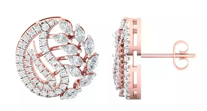 Women earrings 3dm stl render detail 3D print model 3D print model