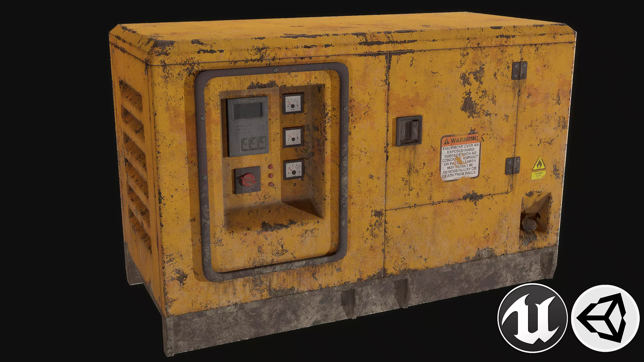 Fusebox old generator Low-poly 3D model_0