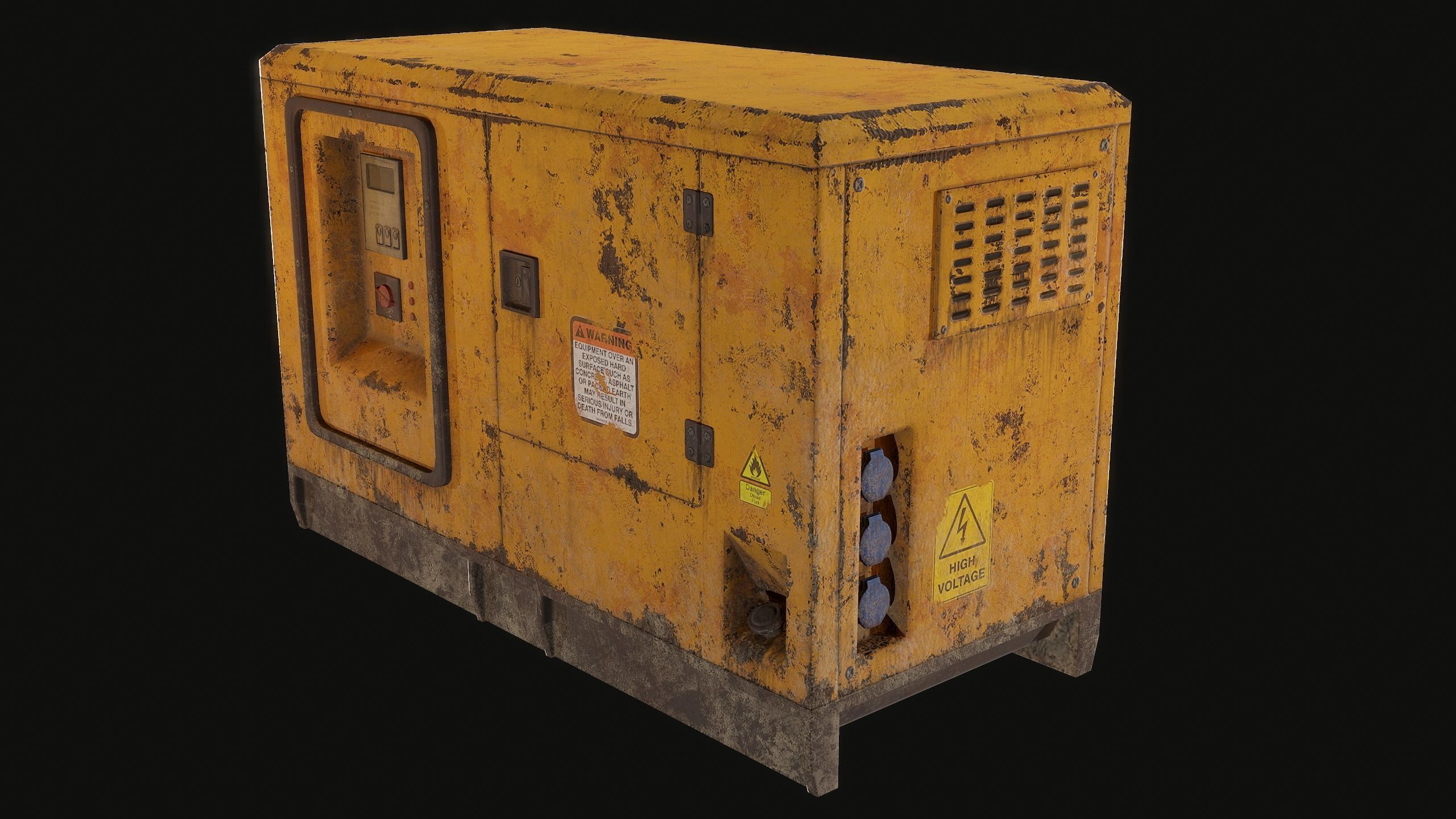 Fusebox old generator Low-poly 3D model_2
