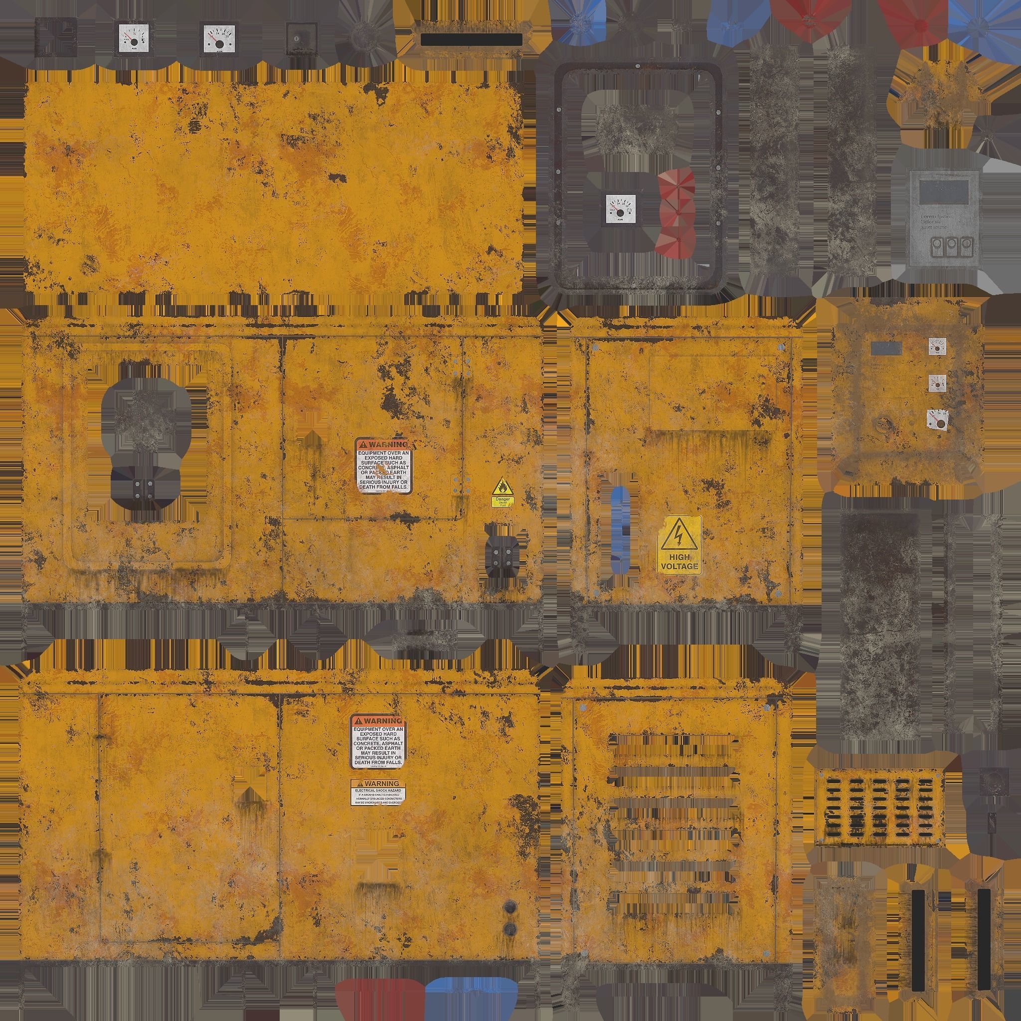 Fusebox old generator Low-poly 3D model_6