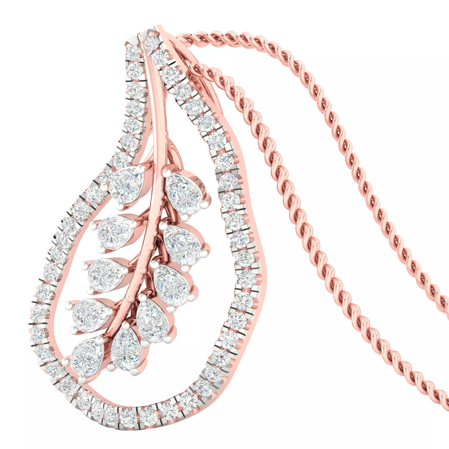 Women pendant earrings 3dm stl render detail 3D print model 3D print model