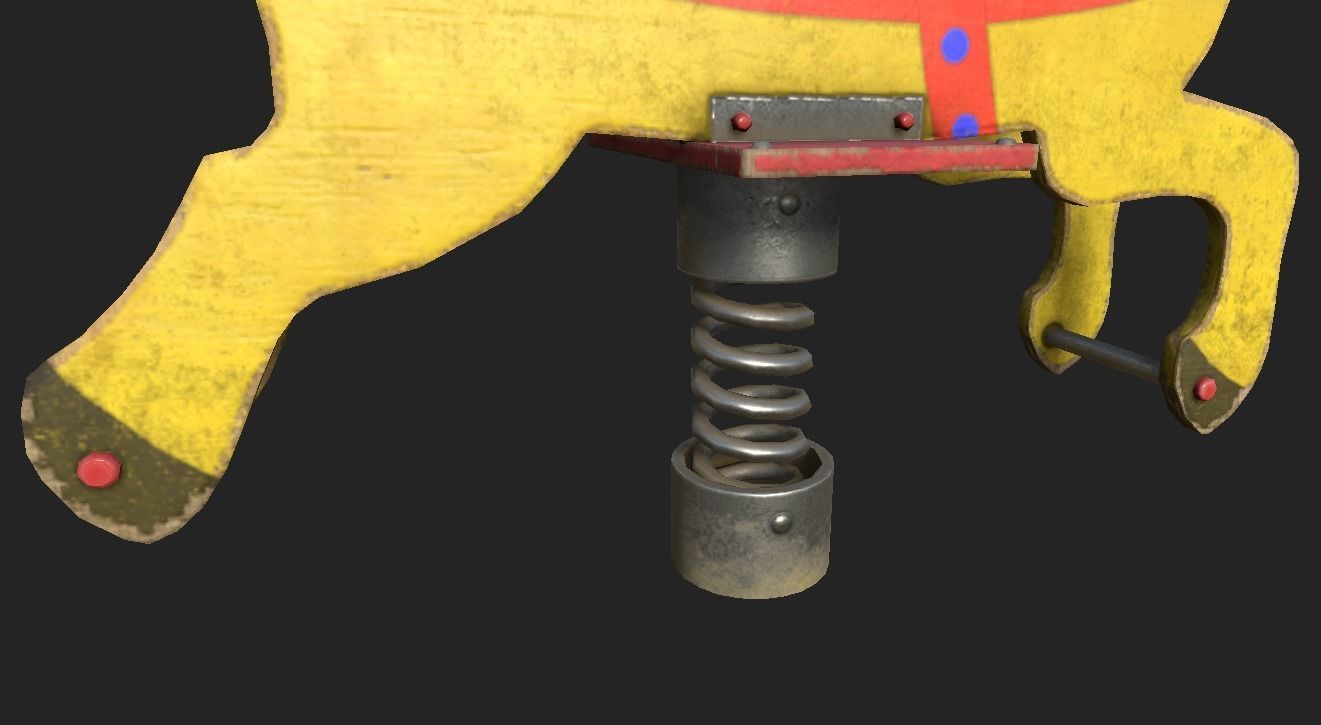 Playground Horse Low-poly 3D model_7