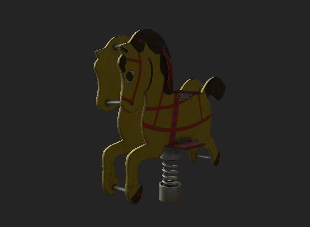 Playground Horse Low-poly 3D model_4