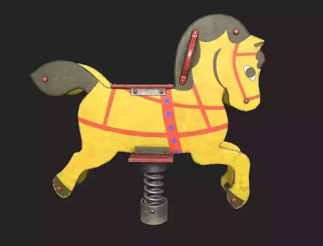 Playground Horse Low-poly 3D model