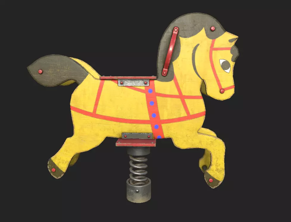 Playground Horse Low-poly 3D model_0