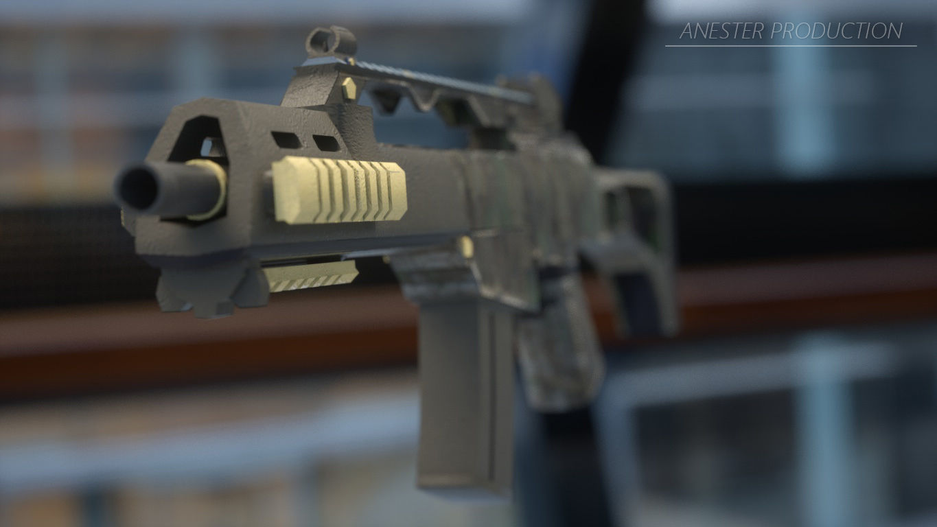 Assault Deutsche Military Rifle G36C GAME-READY Low-poly 3D model_7