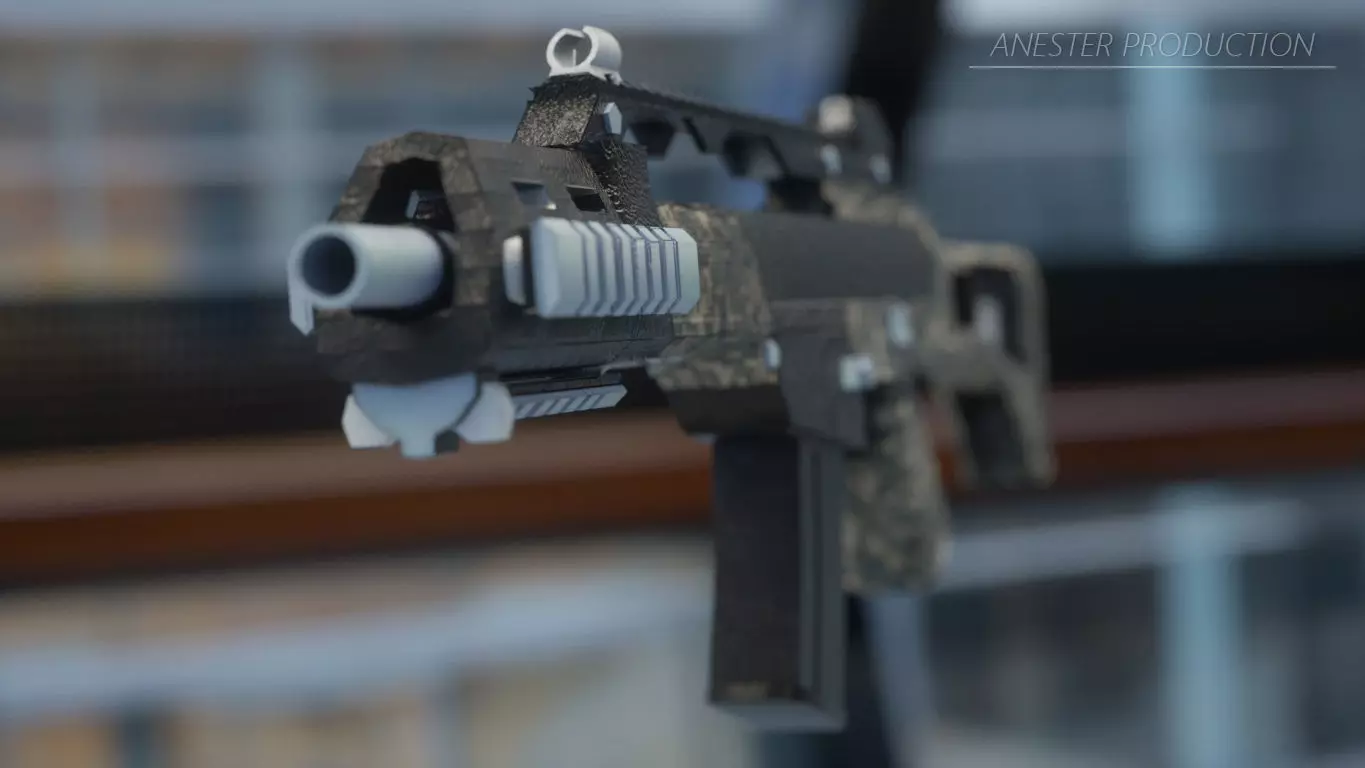 Assault Deutsche Military Rifle G36C GAME-READY Low-poly 3D model_0