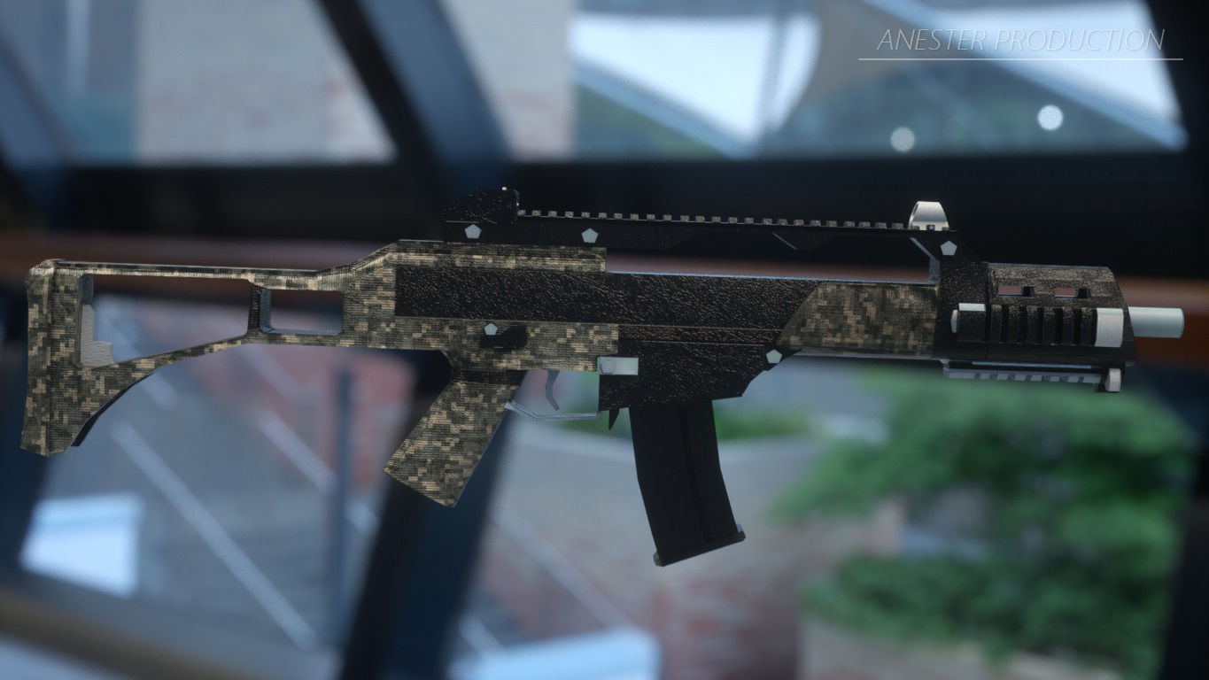 Assault Deutsche Military Rifle G36C GAME-READY Low-poly 3D model_3