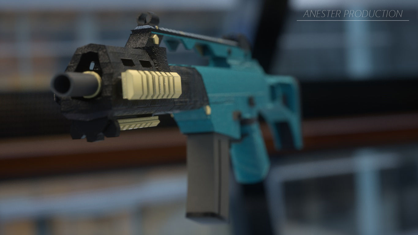 Assault Deutsche Military Rifle G36C GAME-READY Low-poly 3D model_5