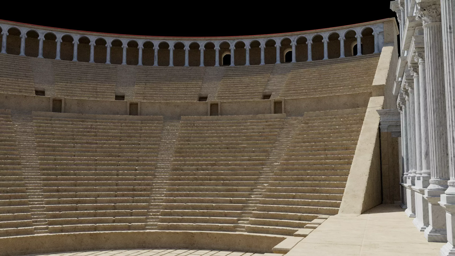  Ancient Roman Theatre 3D model_6