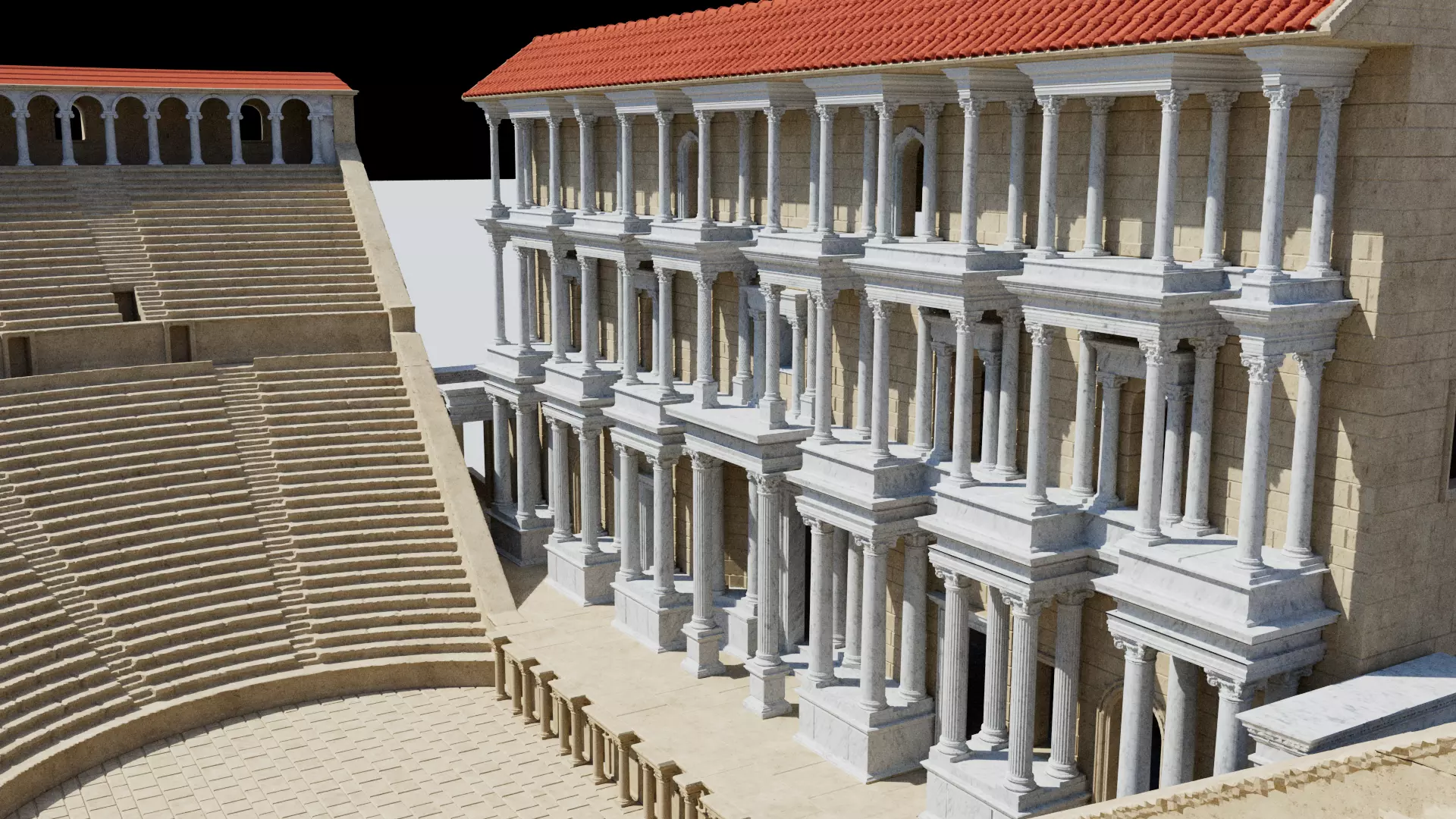  Ancient Roman Theatre 3D model_8