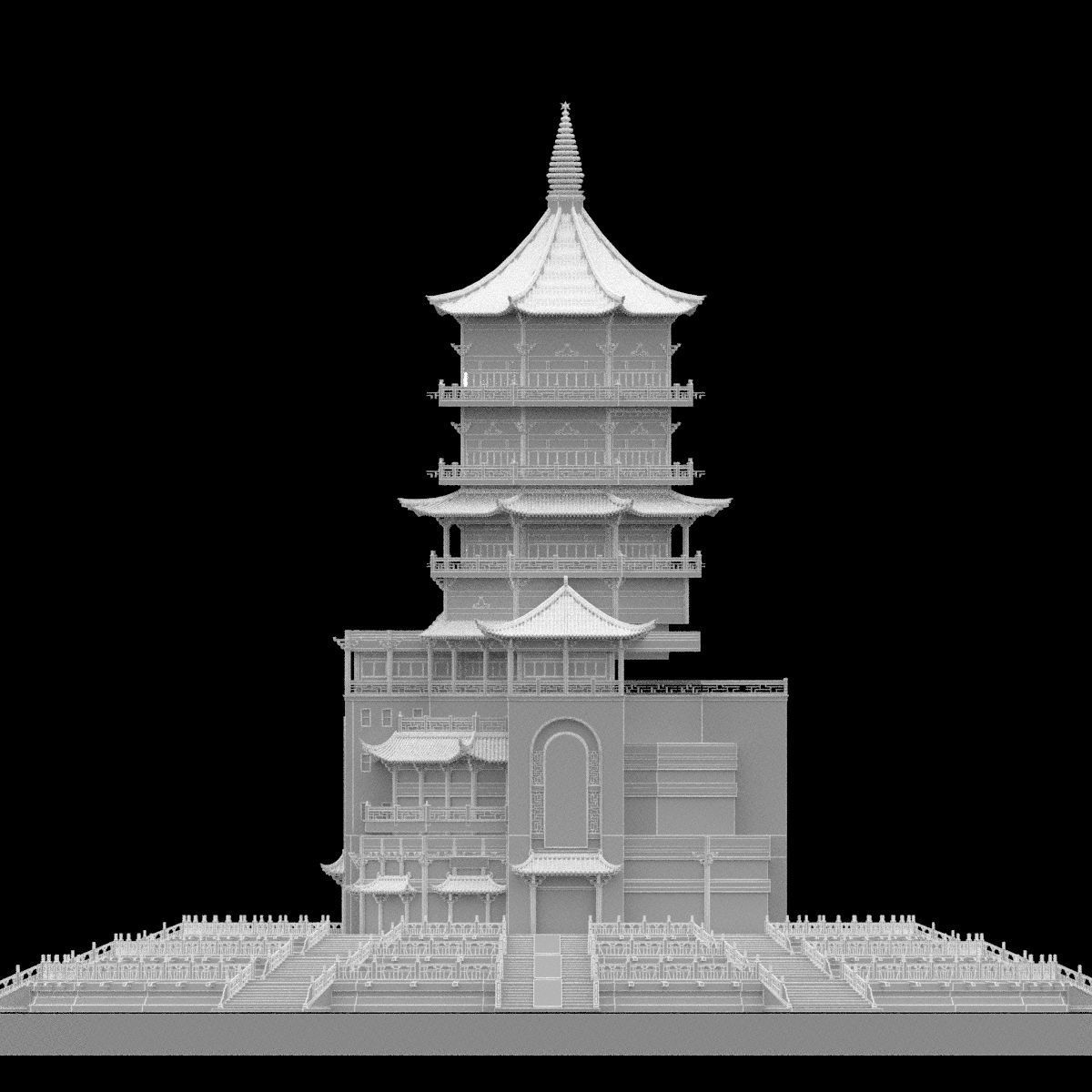 Chinese ancient building 3D model_7