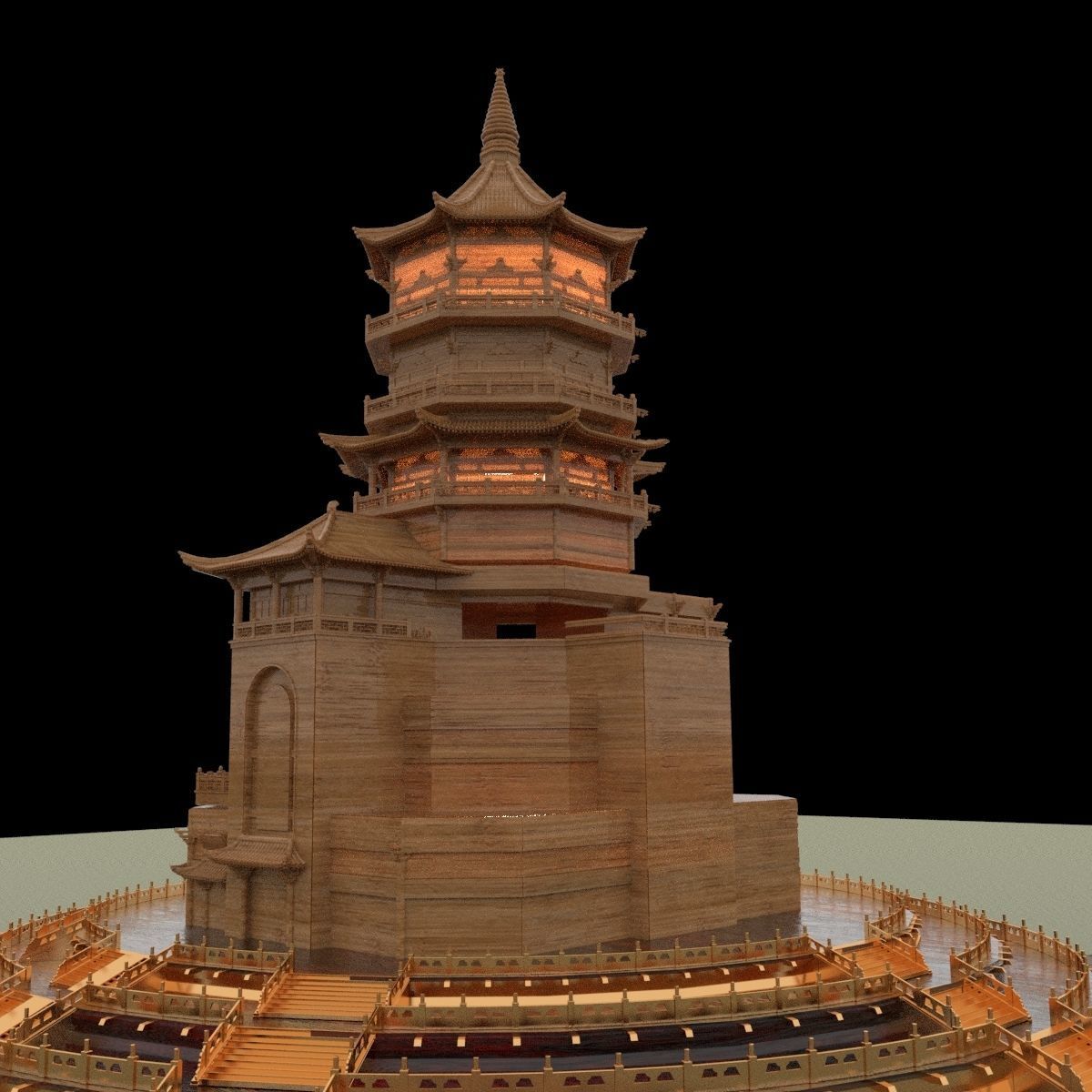 Chinese ancient building 3D model_2