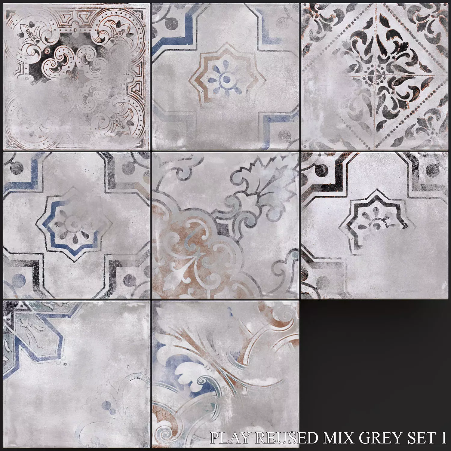 ABK Play Reused Mix Grey Set 1 3D model_0