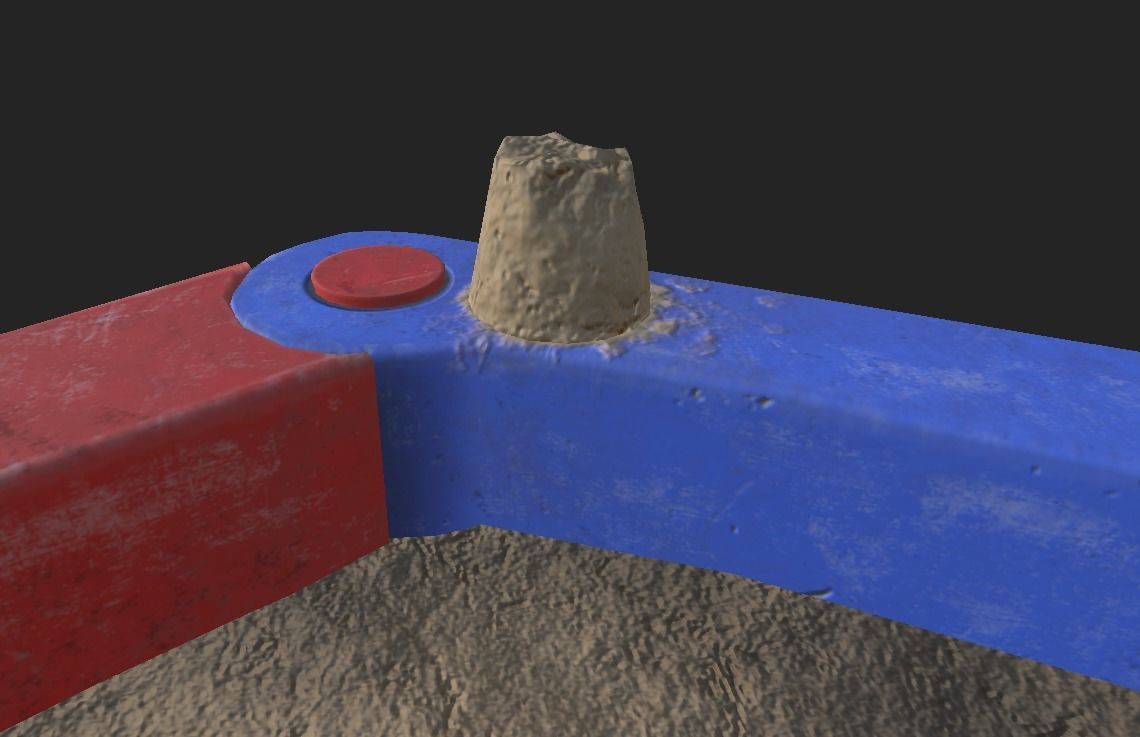 Playground Plastic Sand Pit Low-poly 3D model_6