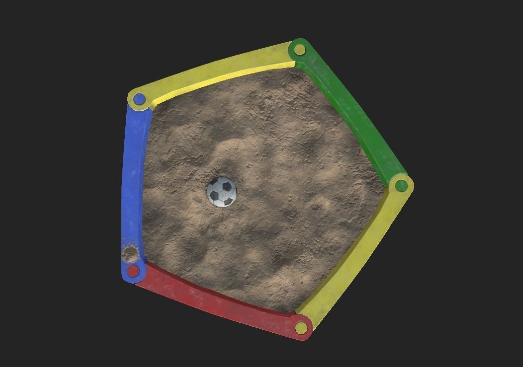 Playground Plastic Sand Pit Low-poly 3D model_3