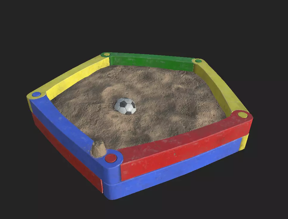 Playground Plastic Sand Pit Low-poly 3D model_0