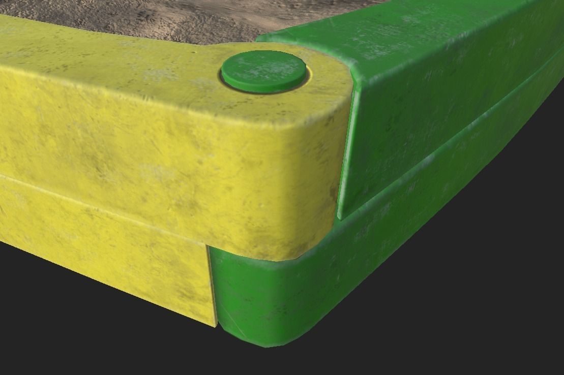 Playground Plastic Sand Pit Low-poly 3D model_4