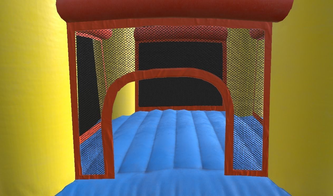 Playground Trampoline Low-poly 3D model_7