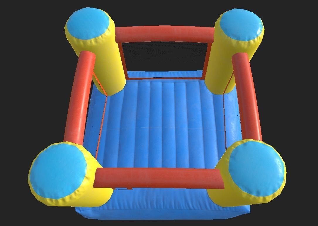 Playground Trampoline Low-poly 3D model_3