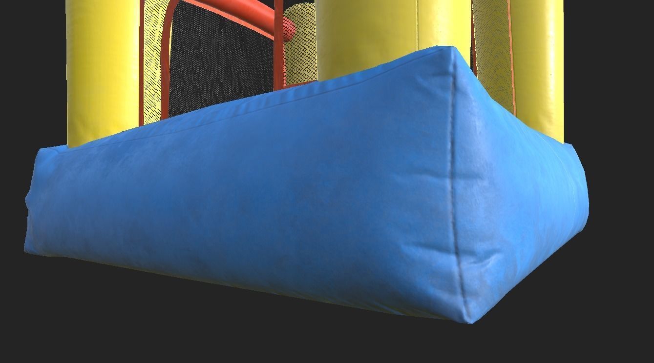 Playground Trampoline Low-poly 3D model_5