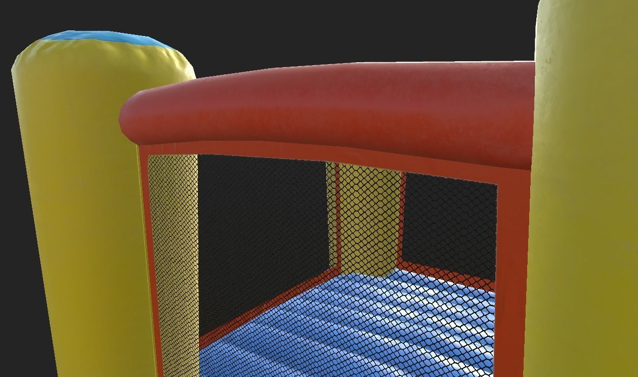 Playground Trampoline Low-poly 3D model_6