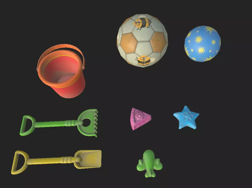 Playground Toys Low-poly 3D model_0