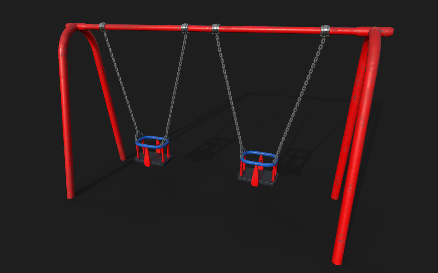 Playground Toddler Swing Low-poly 3D model_8