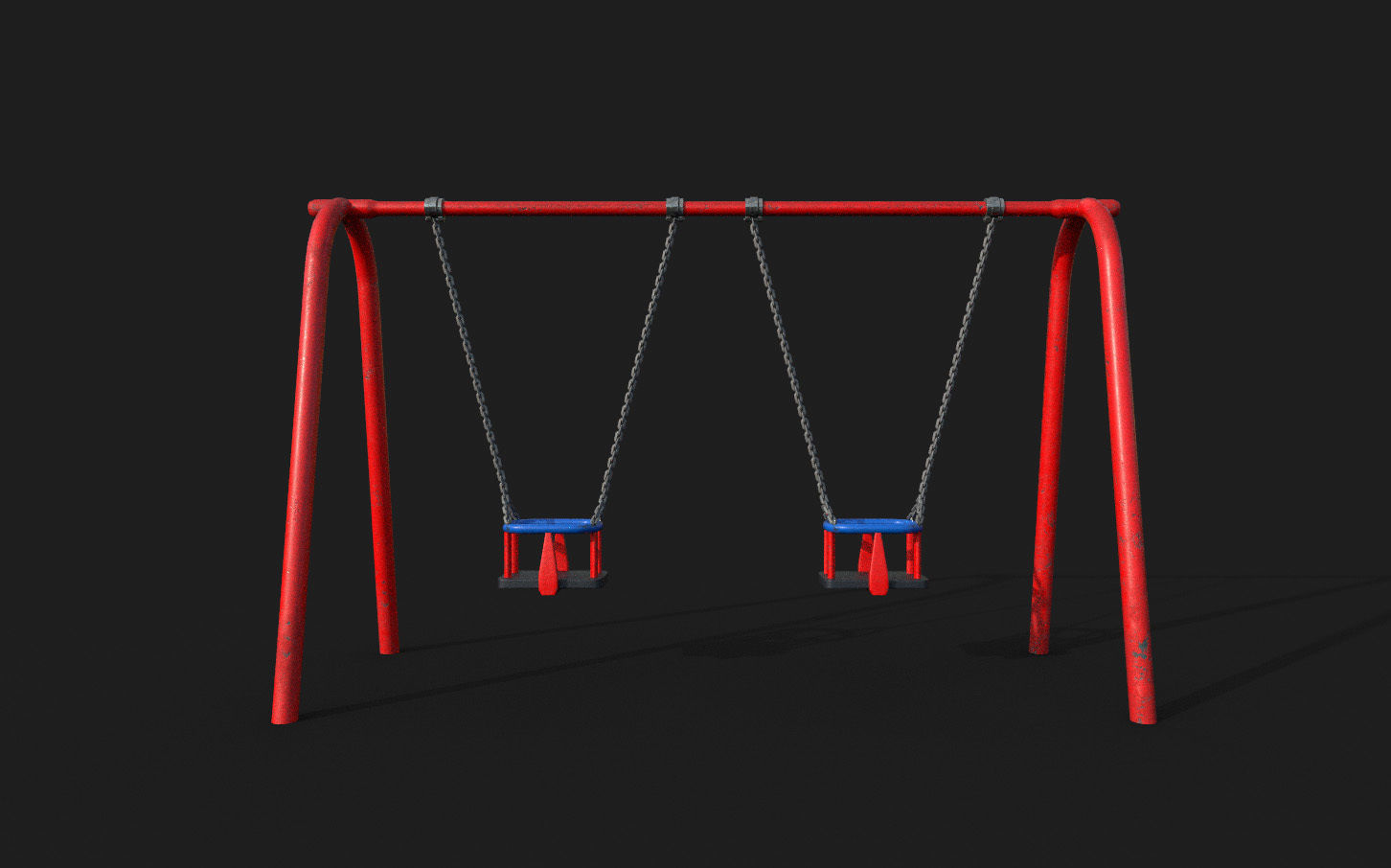 Playground Toddler Swing Low-poly 3D model_9