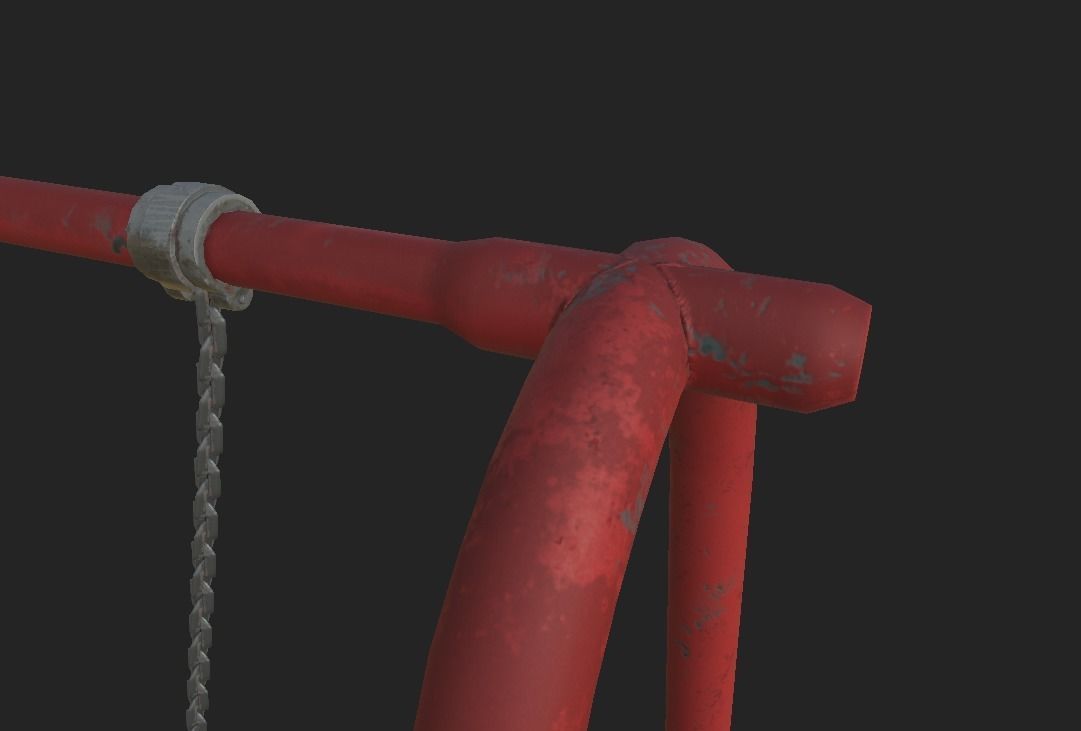 Playground Toddler Swing Low-poly 3D model_3