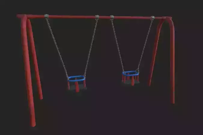 Playground Toddler Swing Low-poly 3D model