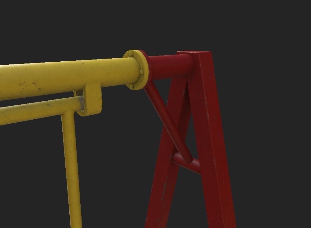Playground Swing 1 Low-poly 3D model_6