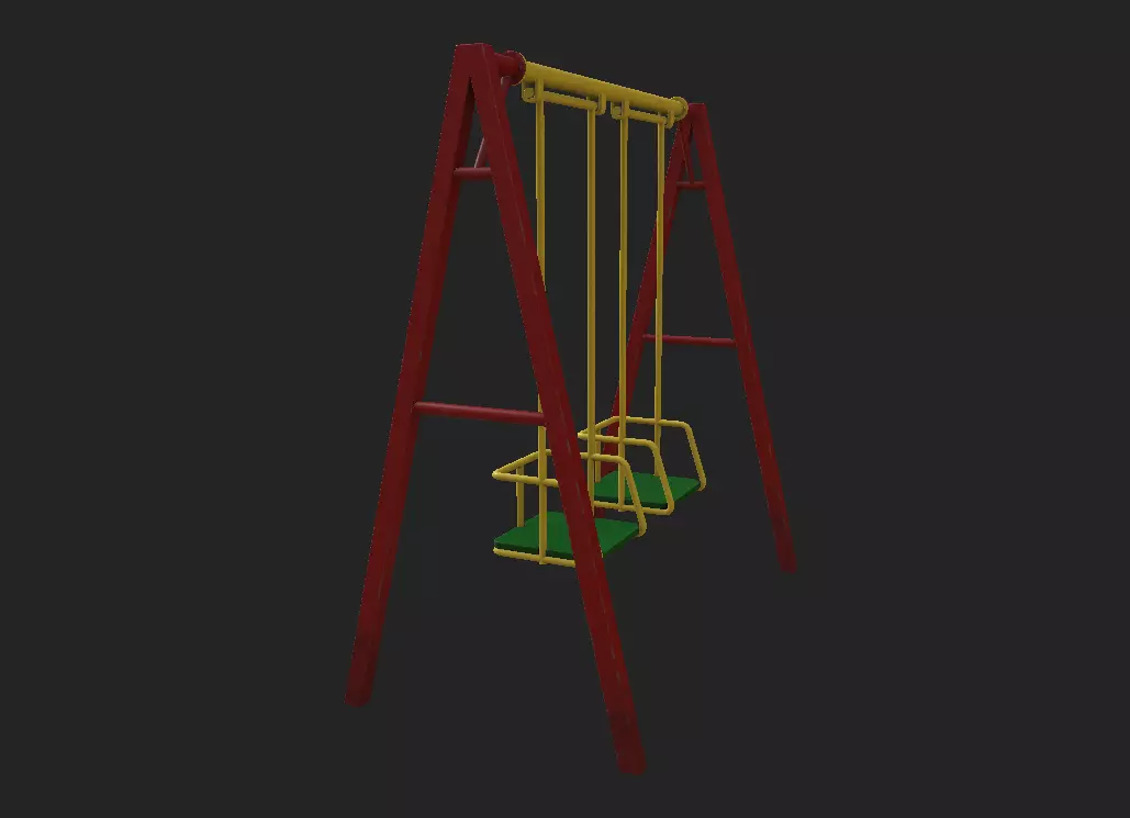 Playground Swing 1 Low-poly 3D model_0