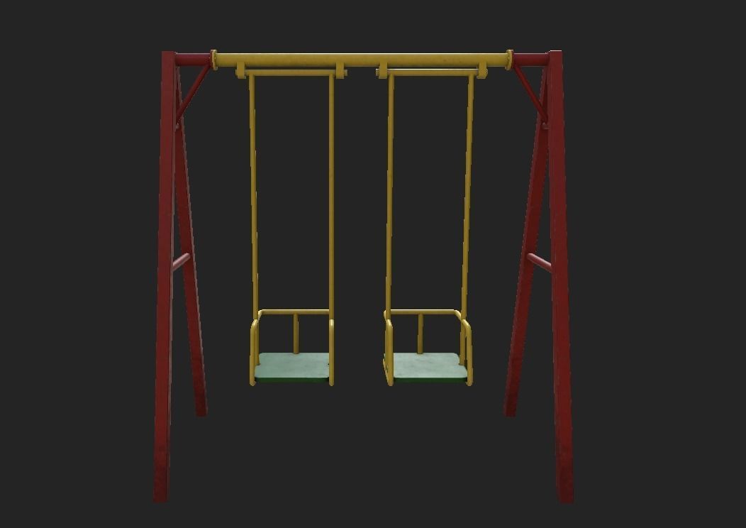 Playground Swing 1 Low-poly 3D model_3
