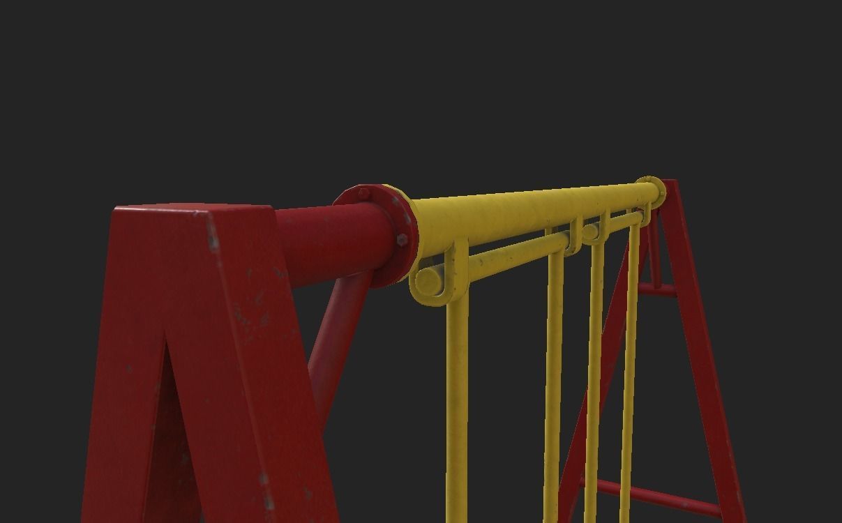 Playground Swing 1 Low-poly 3D model_2