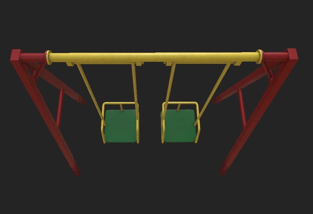 Playground Swing 1 Low-poly 3D model_4